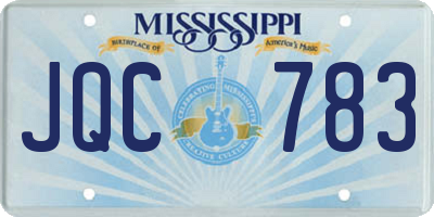 MS license plate JQC783