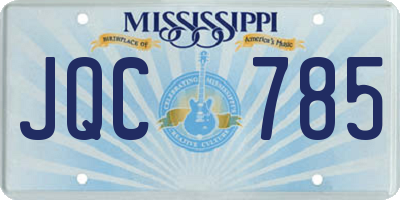 MS license plate JQC785