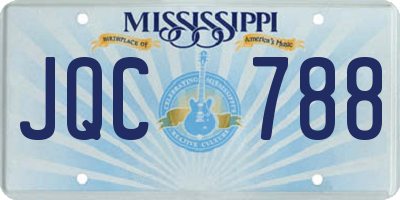 MS license plate JQC788