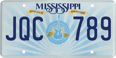 MS license plate JQC789