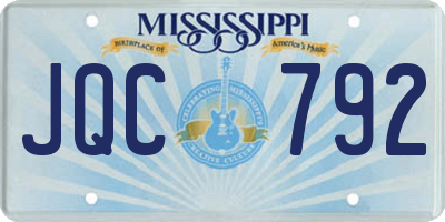 MS license plate JQC792
