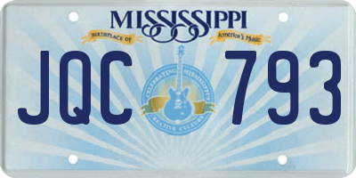 MS license plate JQC793