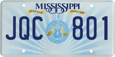 MS license plate JQC801
