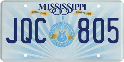 MS license plate JQC805