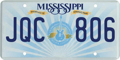 MS license plate JQC806