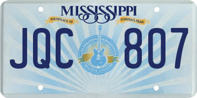 MS license plate JQC807