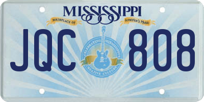 MS license plate JQC808