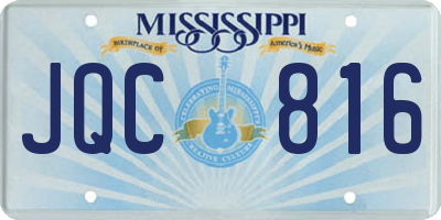 MS license plate JQC816