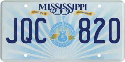 MS license plate JQC820