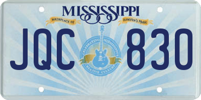 MS license plate JQC830