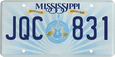 MS license plate JQC831