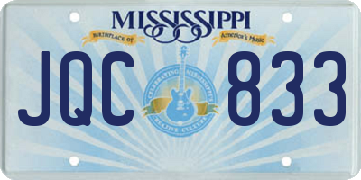MS license plate JQC833