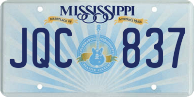 MS license plate JQC837
