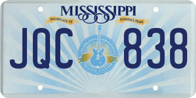 MS license plate JQC838