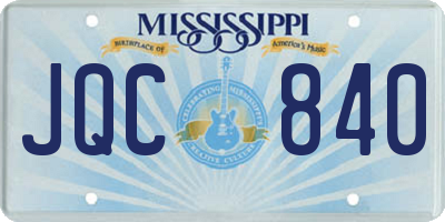 MS license plate JQC840