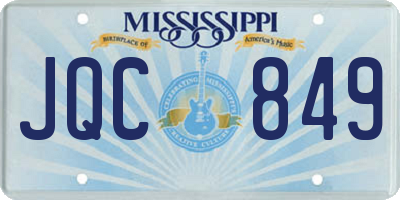 MS license plate JQC849