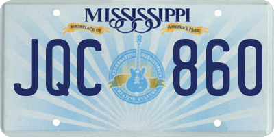 MS license plate JQC860