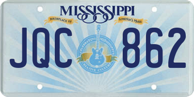 MS license plate JQC862