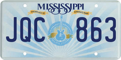 MS license plate JQC863