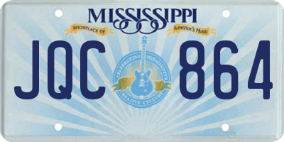 MS license plate JQC864