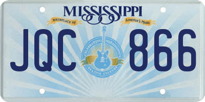 MS license plate JQC866