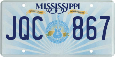 MS license plate JQC867