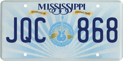 MS license plate JQC868