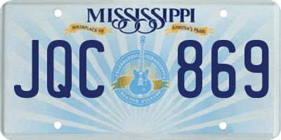 MS license plate JQC869