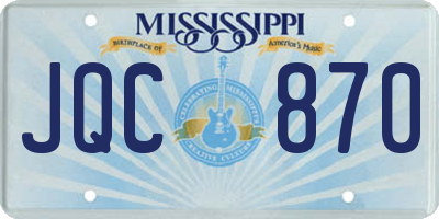 MS license plate JQC870