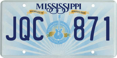 MS license plate JQC871