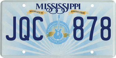 MS license plate JQC878