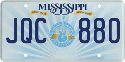 MS license plate JQC880