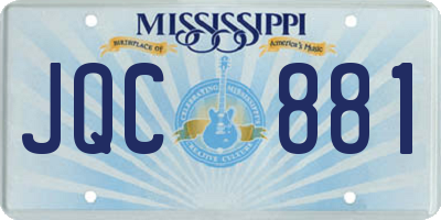 MS license plate JQC881