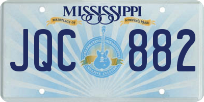 MS license plate JQC882