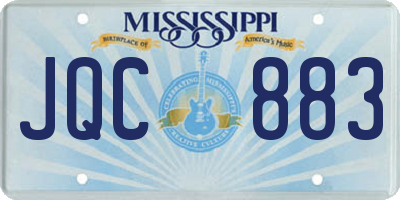 MS license plate JQC883