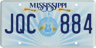 MS license plate JQC884