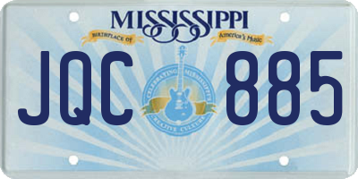MS license plate JQC885