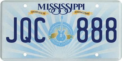 MS license plate JQC888
