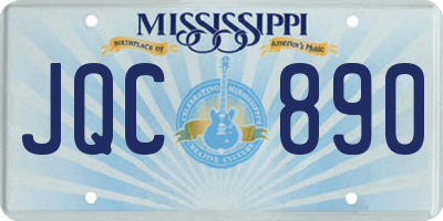 MS license plate JQC890