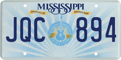 MS license plate JQC894