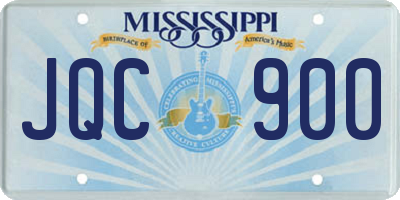 MS license plate JQC900