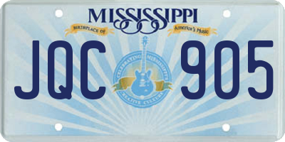 MS license plate JQC905