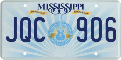 MS license plate JQC906