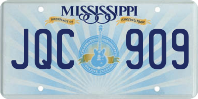 MS license plate JQC909
