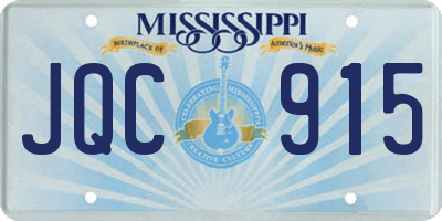 MS license plate JQC915