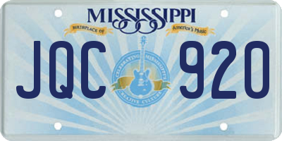 MS license plate JQC920