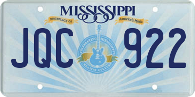 MS license plate JQC922