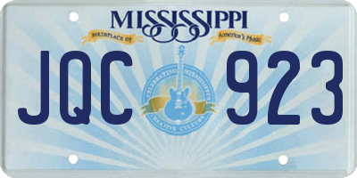 MS license plate JQC923