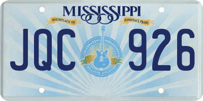 MS license plate JQC926