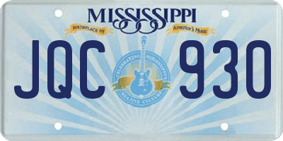 MS license plate JQC930